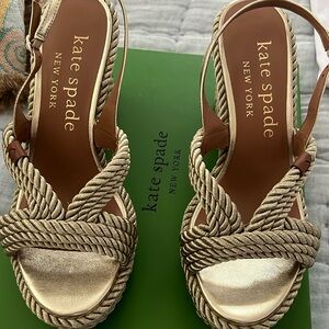 EUC, worn once. Gold wedges espadrilles by kate spade